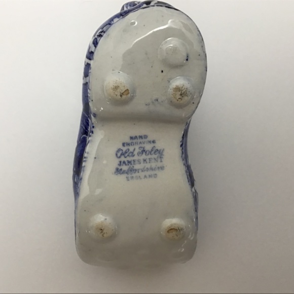Vintage James Kent Old Foley Cobalt Blue Transferware Boot with Flower Design - Picture 7 of 7